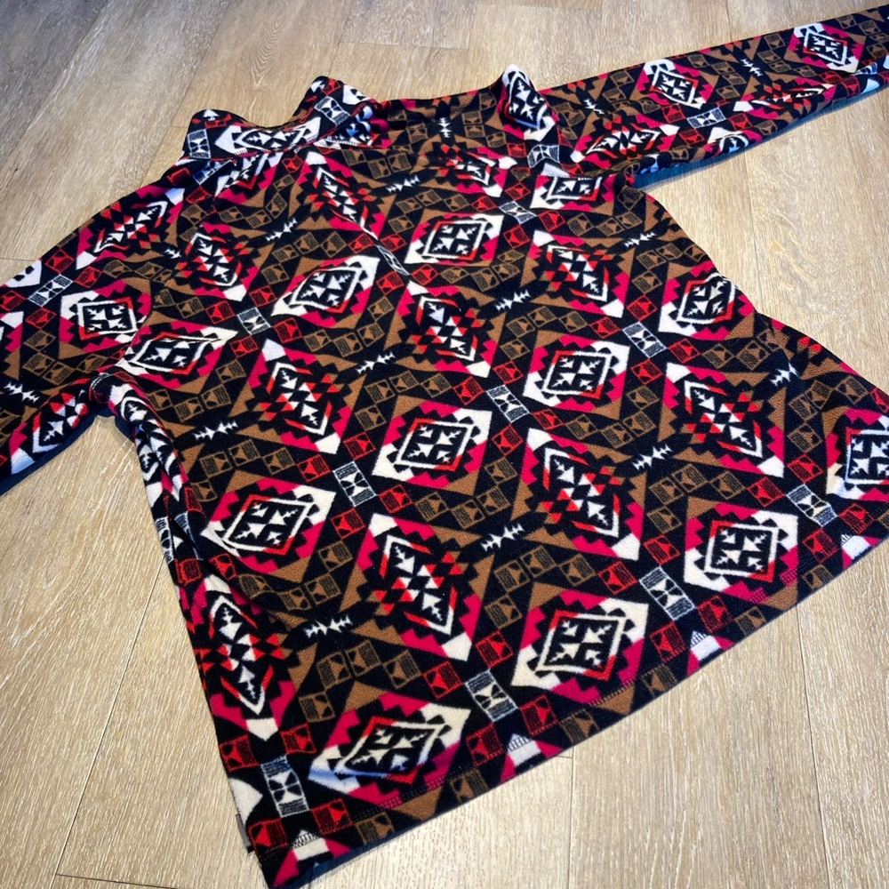 Eddie Bauer Geometric Patterned Pullover, Red, Bl… - image 6